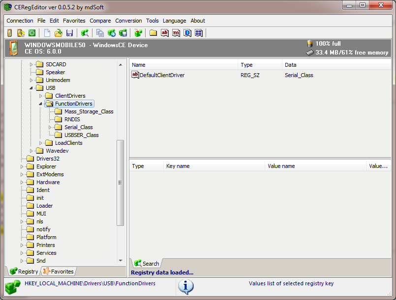 Activesync Remote Registry Editor